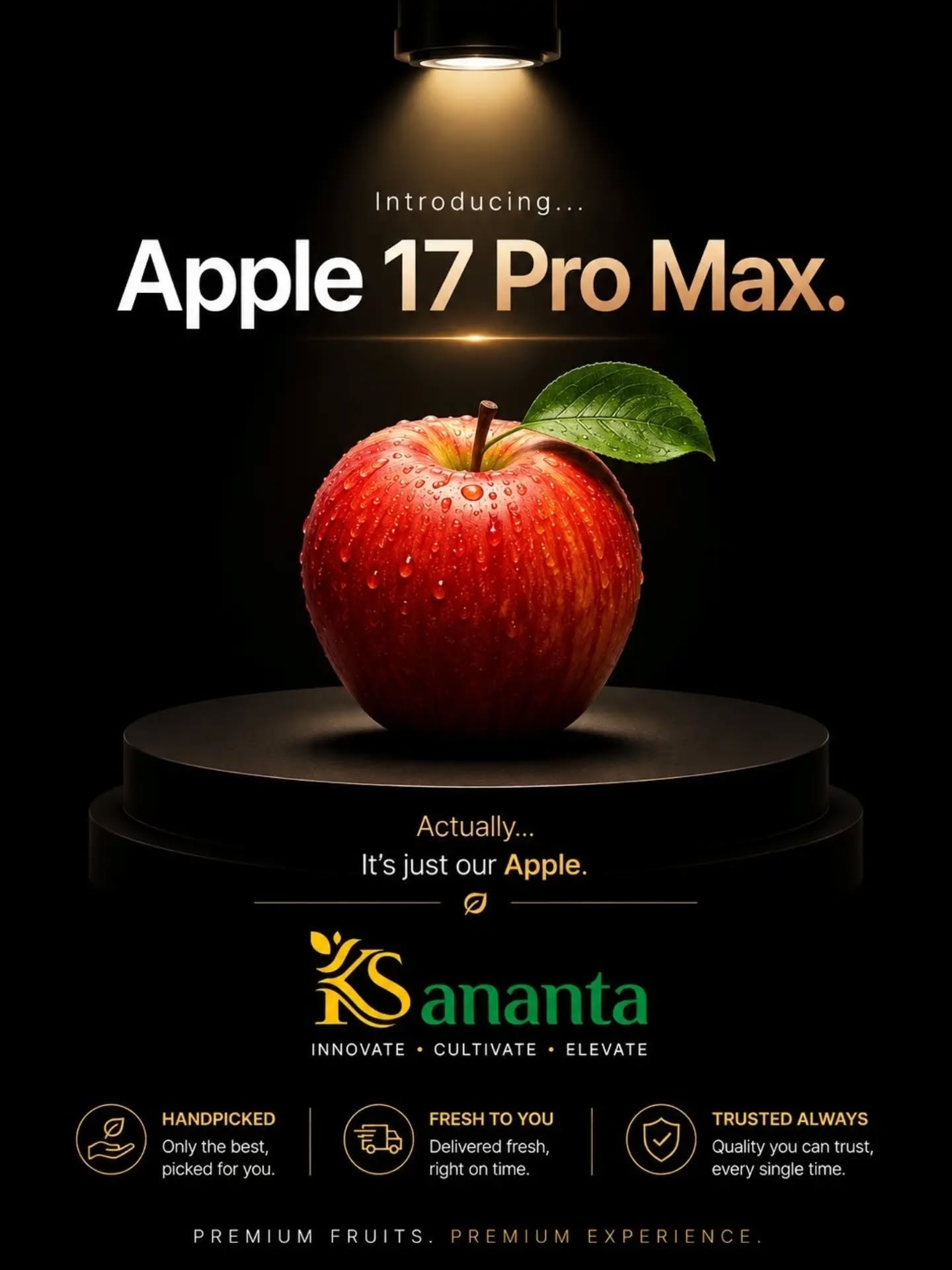 🍎 Apple 17 Pro Max नाही...
हा आहे आमचा प्रीमियम Apple! 😍

शेतातून थेट तुमच्या घरापर्यंत ताजेपणा, गुणवत्ता आणि विश्वास. ❤️

The Ananta – Premium Fruits. Premium Experience.

#post #viral #fresh #fruit #trending